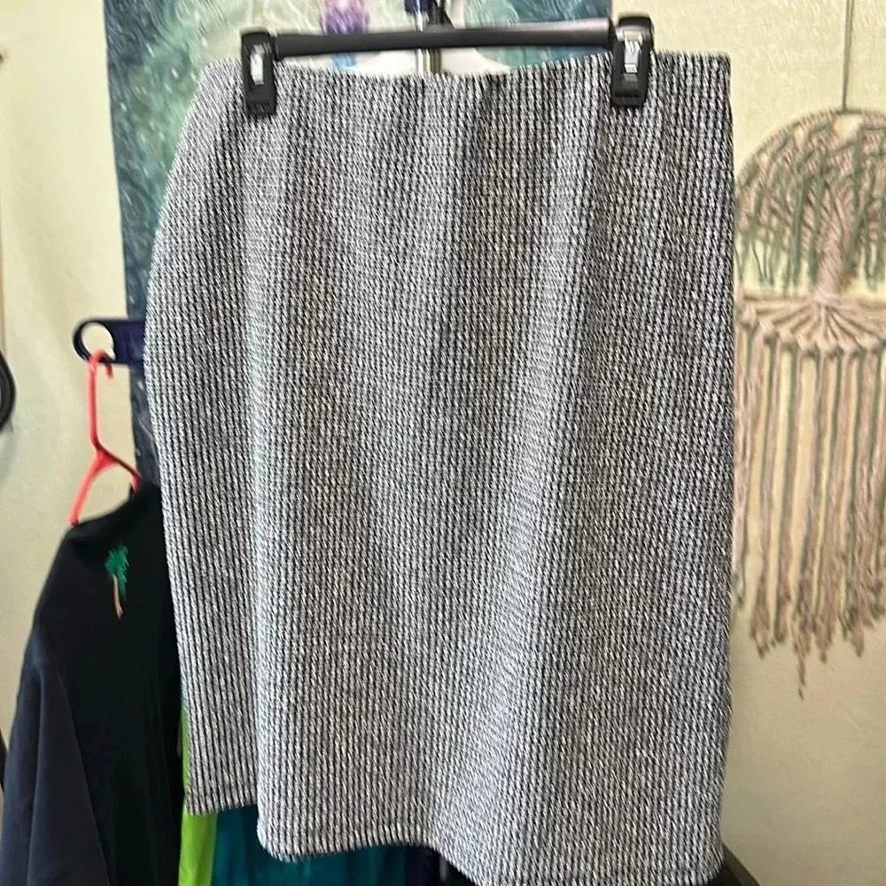 GLG Good Luck Gem Silver & Black Stretchy Skirt. NWOT XXL 24 inches